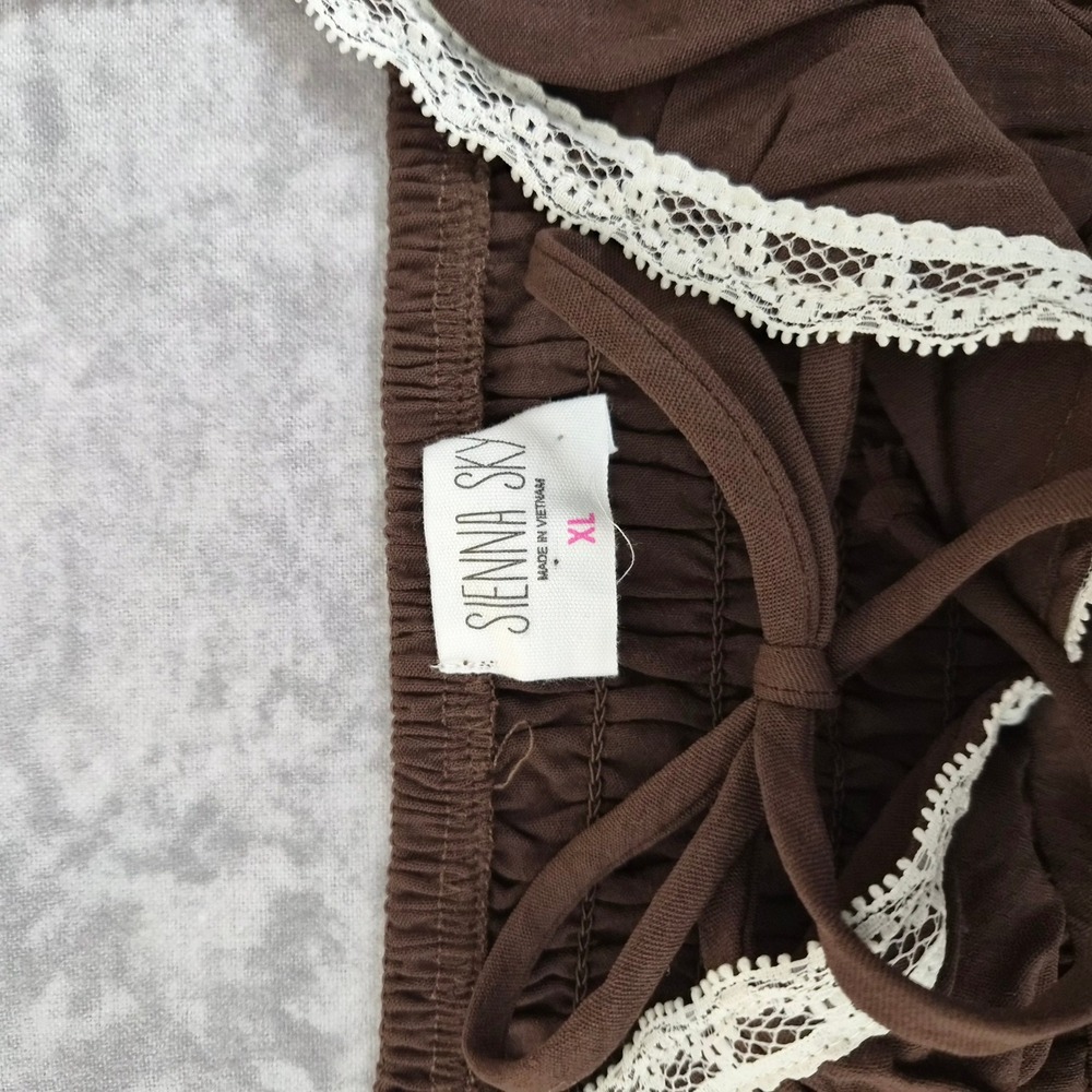 Sienna Sky Brown Milkmaid Cami Womens XL Coquette Fairycore Cottagecore Grunge - Picture 6 of 8